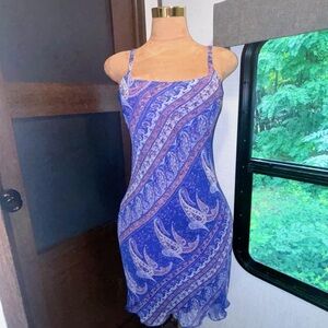 Believe…Purple Paisley y2k Boho Style Slip Dress Size 6